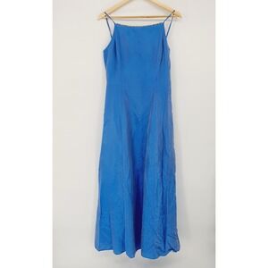 VTG Y2K Jessica McClintock‎ Gunne Sax Millennium 2000 Blue Satin Dress Size 8